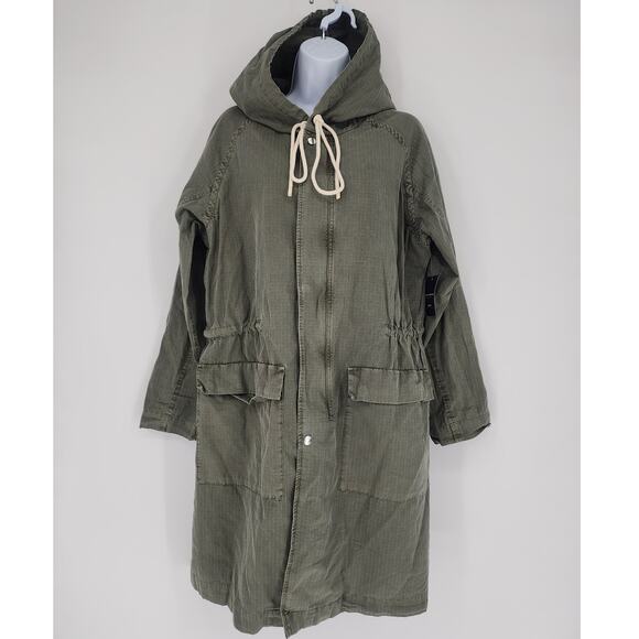 Lucky Brand Green Tencel Oversized Hooded Jacket NWT Women’s Size Small - Picture 2 of 16